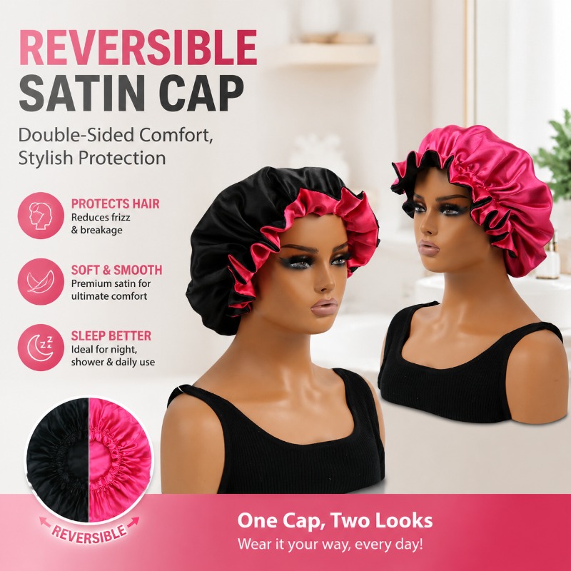 Satin Hair Bonnet - Gorro de Ducha Reversible de Satén