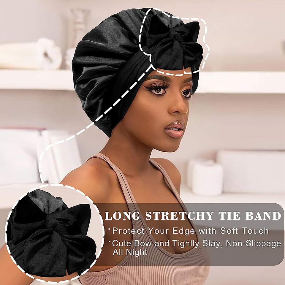 Gorro de dormir liso de satén, - Satin Hair Bonnet reseña y precio