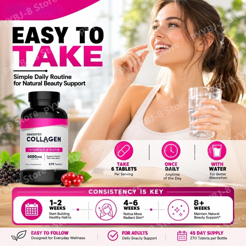 Tabletas de Colágeno 6000mg co - Hair Care Vitamin reseña y precio
