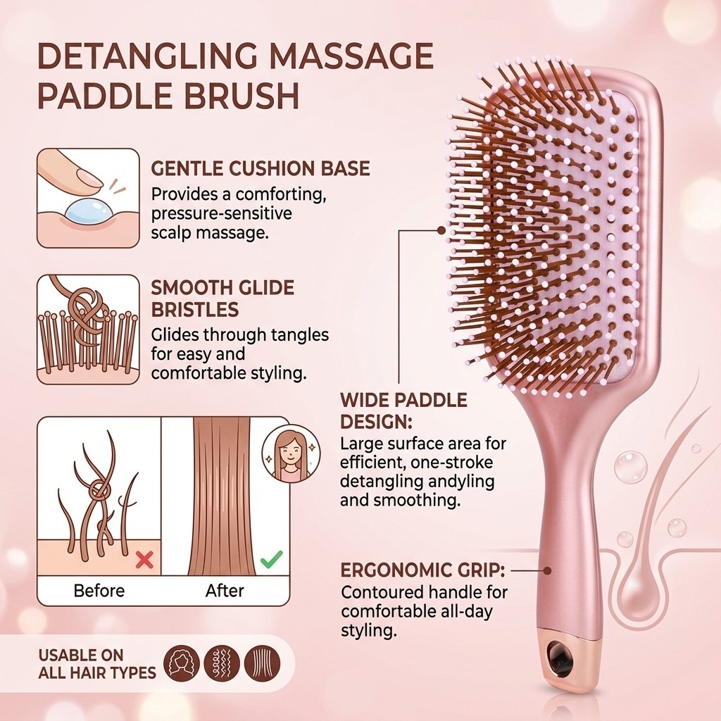 Cepillo desenredante de pelo e - Hair Care Tips reseña y precio